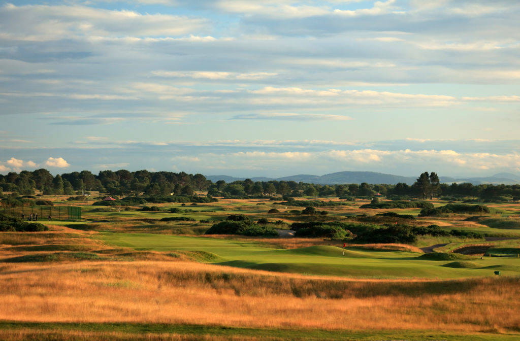 General views of the 16th hole at the Carnoustie Championship Course